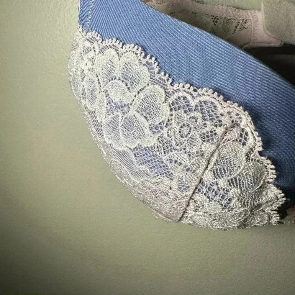 Victoria secret lavender pink lace  push up bra 32D - Picture 4 of 6